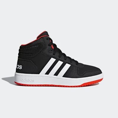 Zapatillas Baloncesto Adidas Hoops 2.0 Mid Niños Negras | 74IUMYON