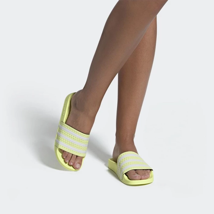 Chanclas Adidas adilette Mujer Amarillo | 06OYDWCM