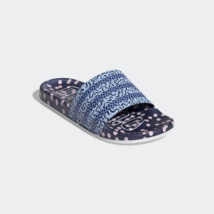 Chanclas Adidas adilette Mujer Azules | 87OMGWHU