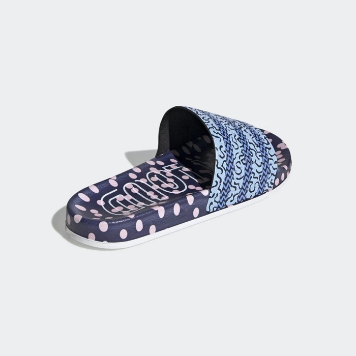 Chanclas Adidas adilette Mujer Azules | 87OMGWHU