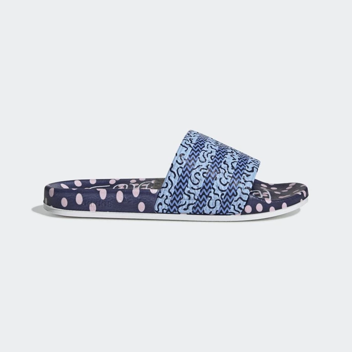 Chanclas Adidas adilette Mujer Azules | 87OMGWHU