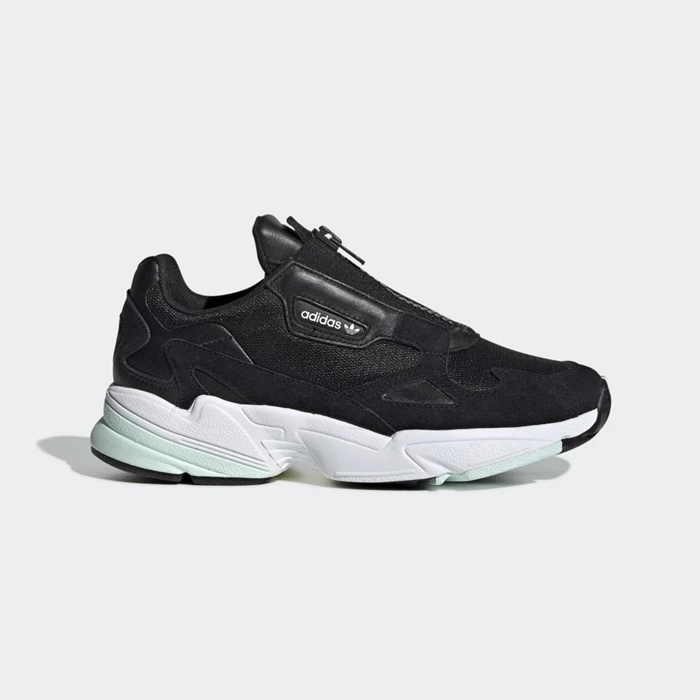 Originales Adidas Falcon Zip Mujer Negras | 63OMGAFK