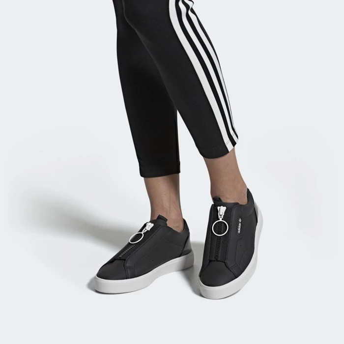 Originales Adidas Sleek Zip Mujer Negras | 32ZDOFJY