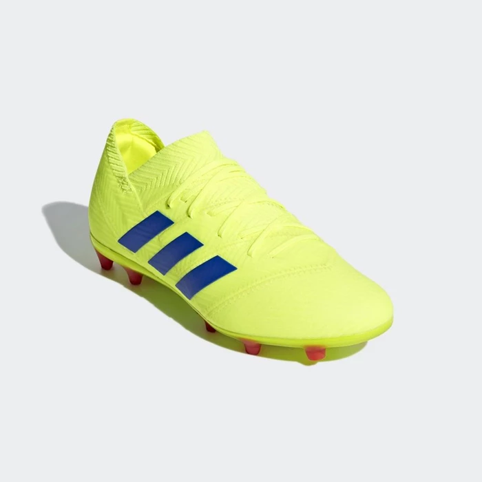 Tacos De Futbol Adidas Nemeziz 18.1 Firm Ground Niños Amarillo | 87WBQDUJ