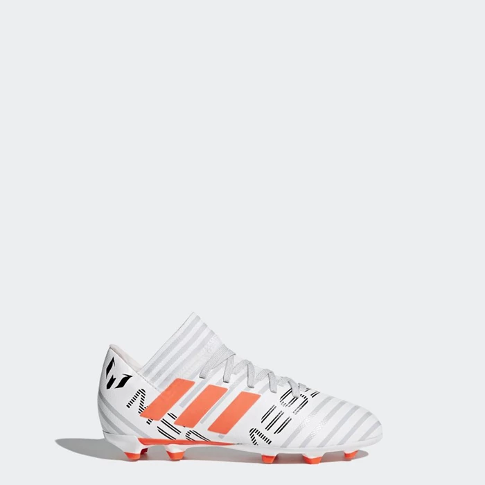 Tacos De Futbol Adidas Nemeziz Messi 17.3 Firm Ground Niños Blancas | 27LTRBPE