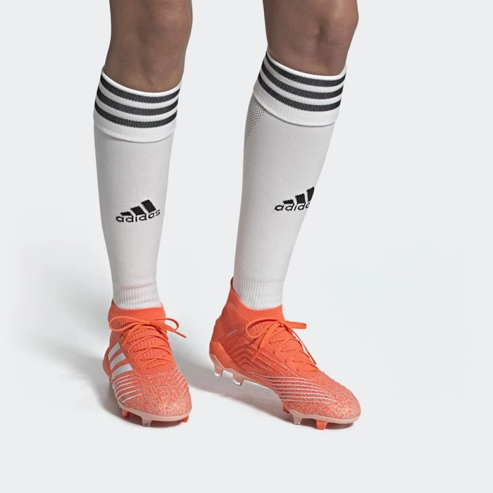 Tacos De Futbol Adidas Predator 19.1 Firm Ground Mujer Naranjas | 89GYXONV