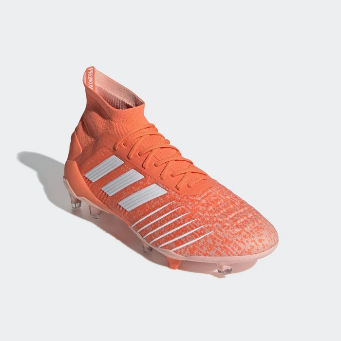 Tacos De Futbol Adidas Predator 19.1 Firm Ground Mujer Naranjas | 89GYXONV