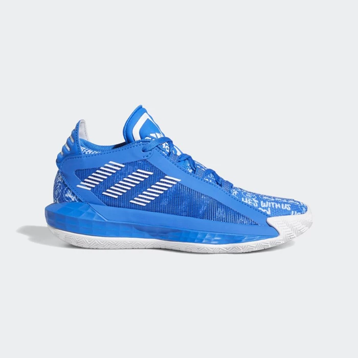 Zapatillas Baloncesto Adidas Dame 6 Niños Blancas | 52HPIFUO