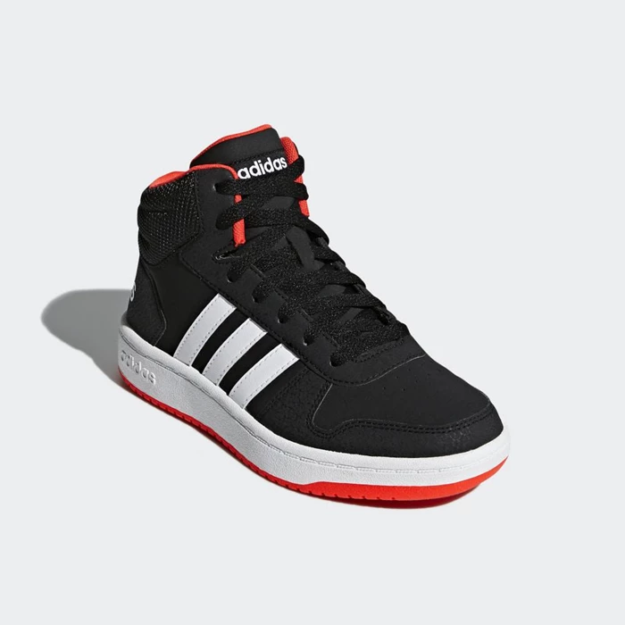 Zapatillas Baloncesto Adidas Hoops 2.0 Mid Niños Negras | 35ZFNLPX