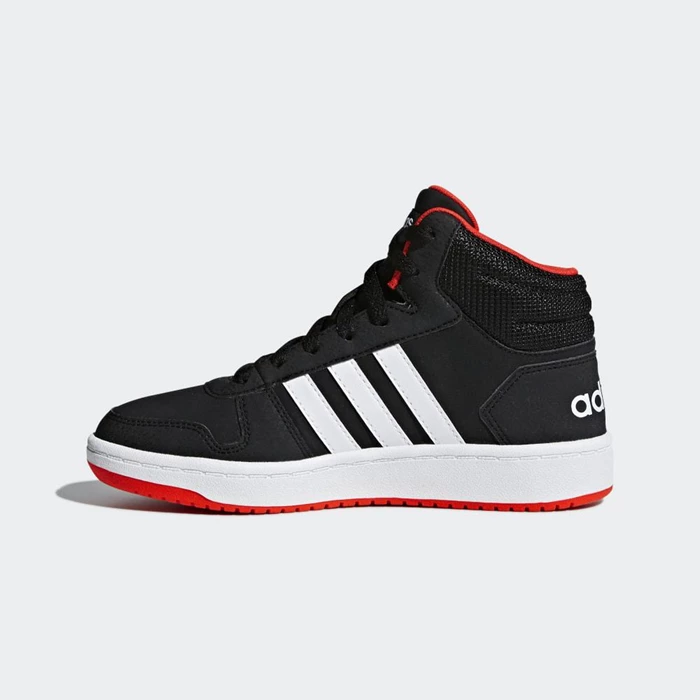 Zapatillas Baloncesto Adidas Hoops 2.0 Mid Niños Negras | 35ZFNLPX